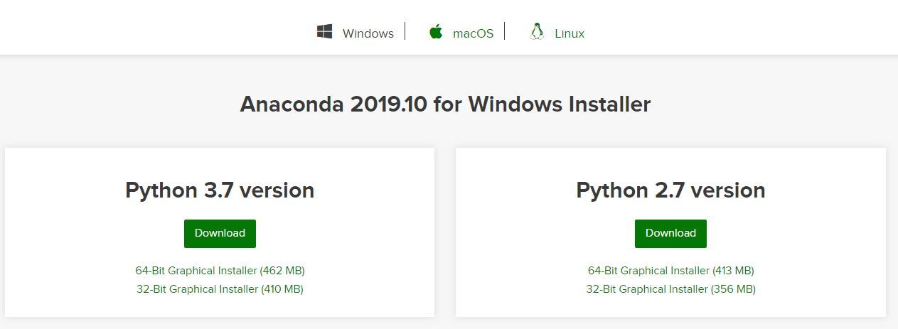 Anaconda版本下载Windows