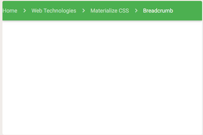 Materialize CSS如何实现面包屑导航？