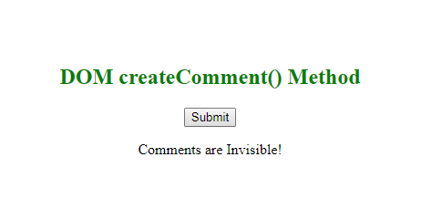 HTML如何使用DOM createComment()方法？代码示例