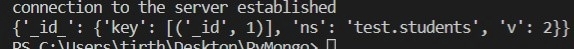 Python MongoDB drop_index查询用法介绍