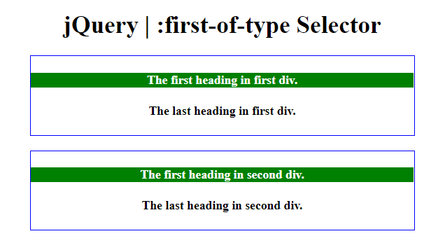 jQuery如何使用:first-of-type选择器1