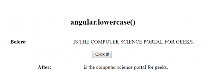 AngularJS如何使用angular.lowercase()函数？示例