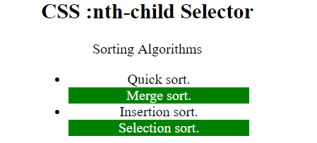 CSS :nth-​​child()选择器用法详细示例