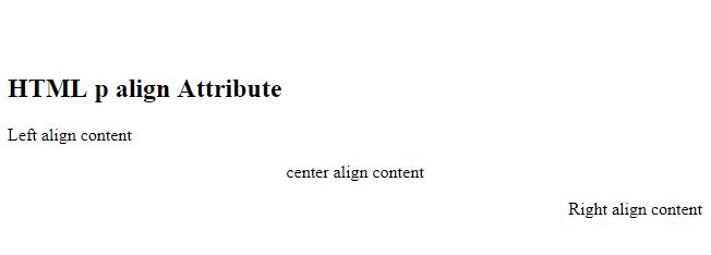 HTML如何使用p标签align属性？代码示例