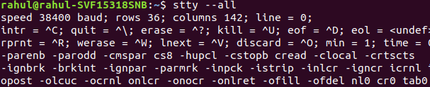 Linux stty命令用法示例介绍