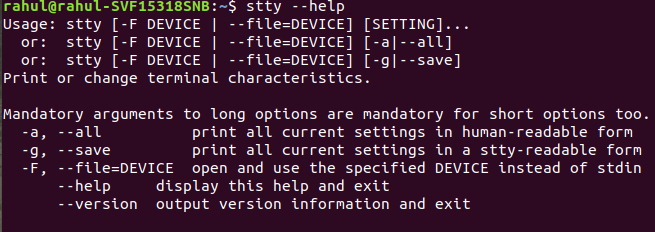 Linux stty命令用法示例介绍