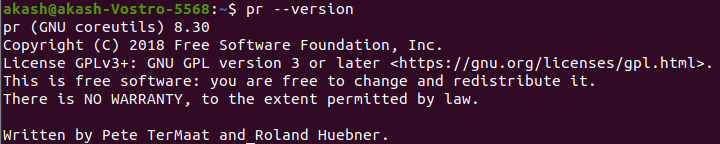 Linux中的pr命令