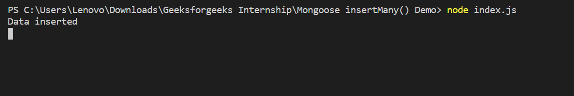 Mongoose insertMany()函数用法示例介绍