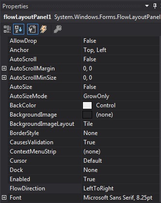 C# FlowLayoutPanel类用法介绍