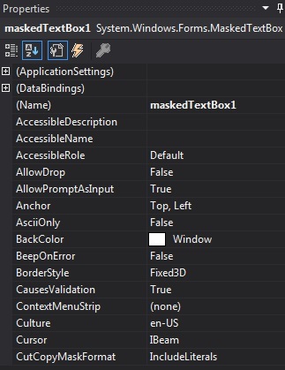 C# MaskedTextBox类用法示例介绍