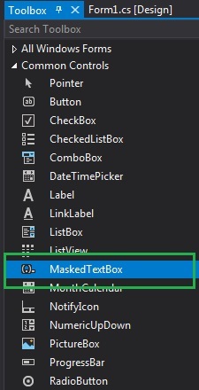 C# MaskedTextBox类用法示例介绍