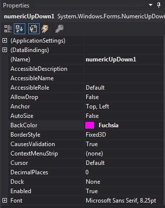 C# NumericUpDown类用法介绍