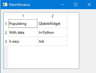 QTableWidget 填充 QtableWidget