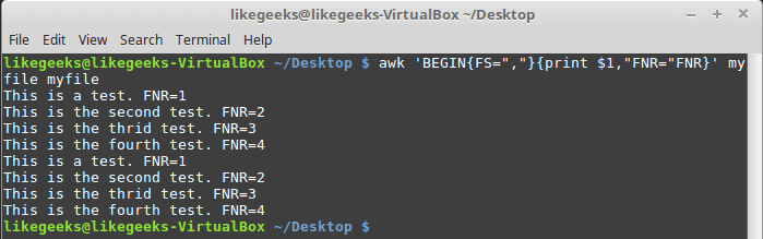 awk 命令 FNR