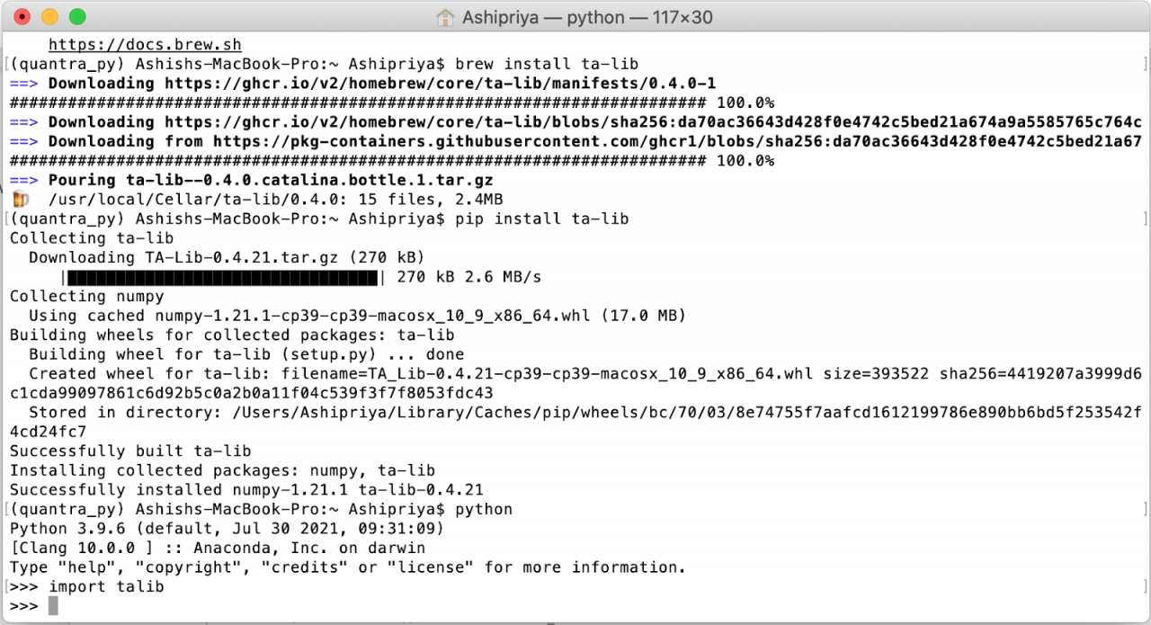 Python如何安装talib？安装步骤详细图解