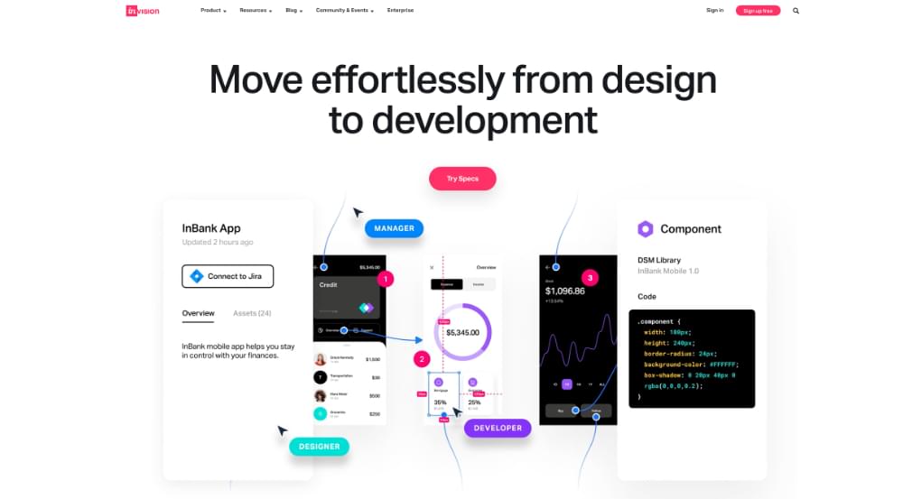 InVision 网站截图