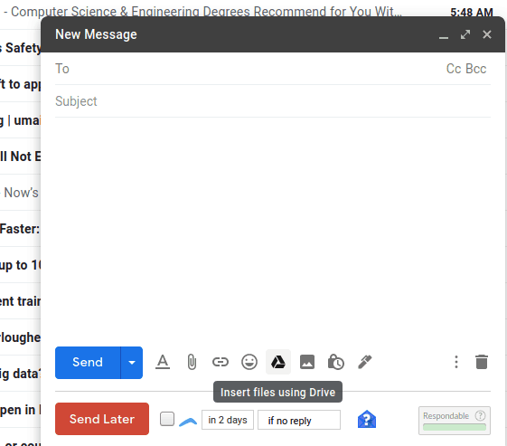 通过 Gmail 发送 Google Drive 集成