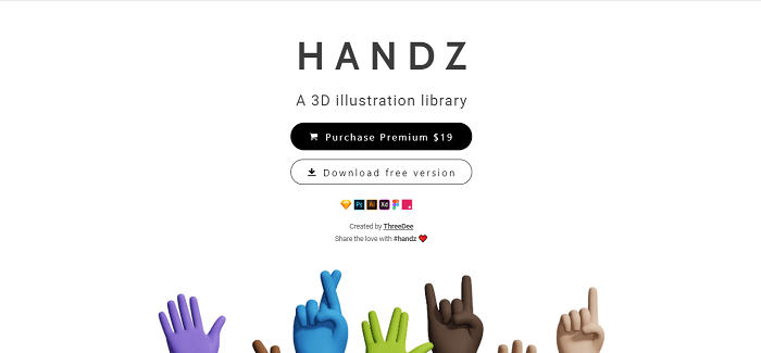 Handz 3D 插图库 