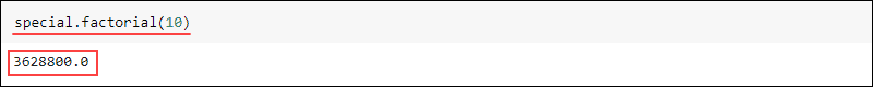 SciPy 特殊阶乘