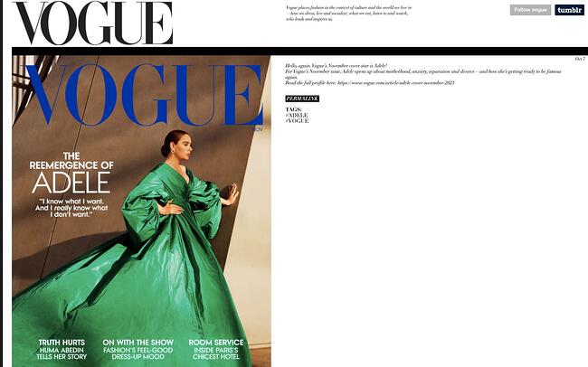 Tumblr 博客示例：Vogue