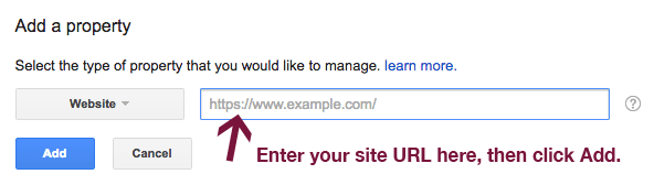 在 Google Search Console 中输入 URL。