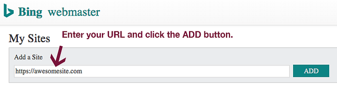 将你的网站添加到 Bing 网站管理员工具。