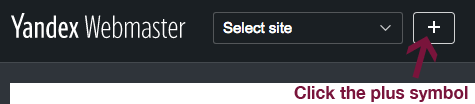 将站点添加到 Yandex 网站管理员。