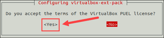 设置 virtualbox-ext-pack。