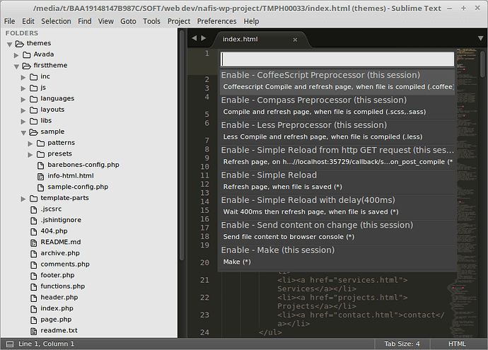 livereload sublime text