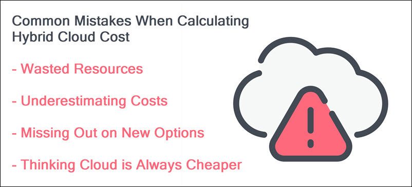 计算混合云成本时的常见错误。