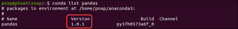 使用 Anaconda 检查 Python Pandas 版本。