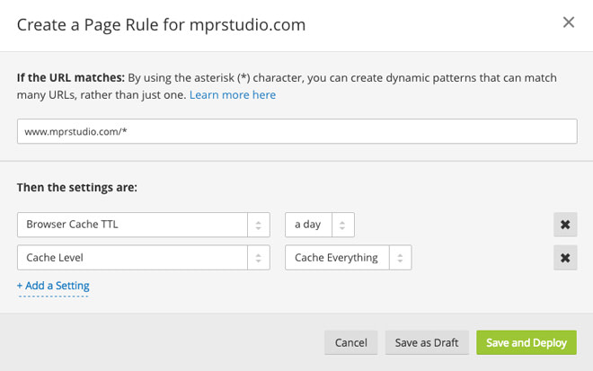 Cloudflare's page rules