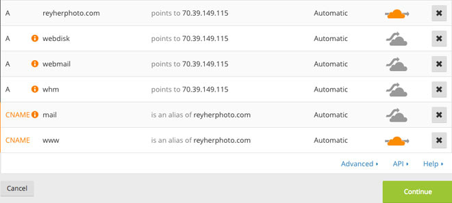 Verify DNS settings in Cloudflare