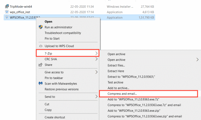 通过拆分档案发送文件