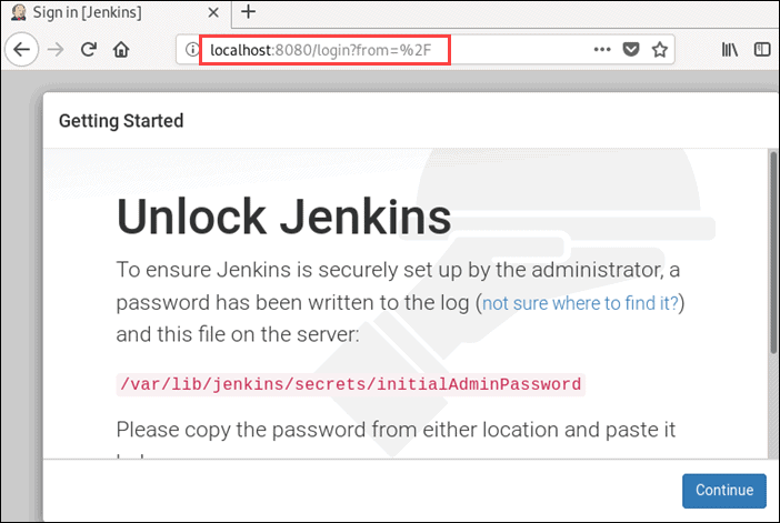 在 debian 10 上解锁 jenkins