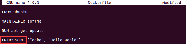 Dockerfile Entrypoint示例。