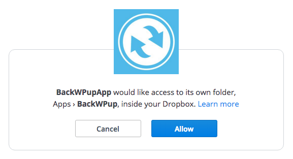 BackWPup 访问 DropBox 文件夹