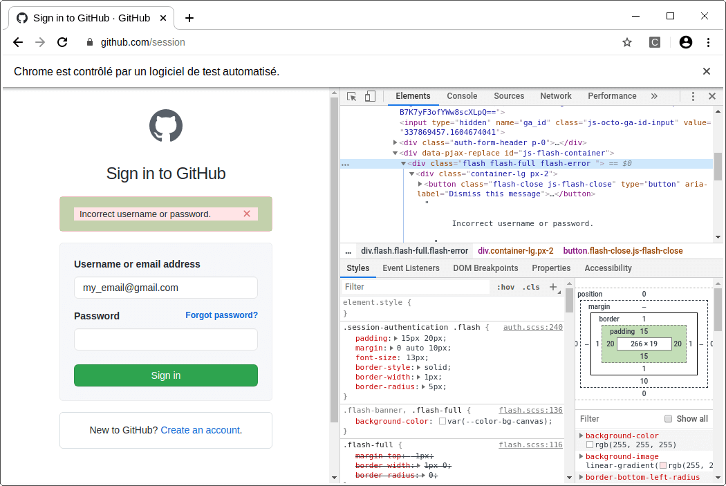 Github 错误登录页面