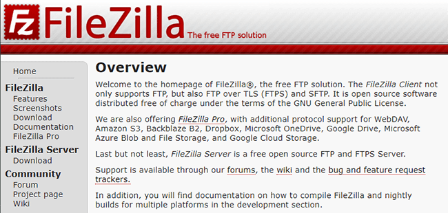 适用于 Mac 或 PC 的 FileZilla ftp 客户端