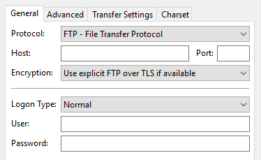 在站点管理器中输入 FTP 详细信息