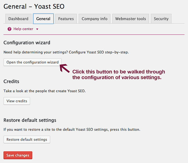 Yoast SEO插件中的常规设置