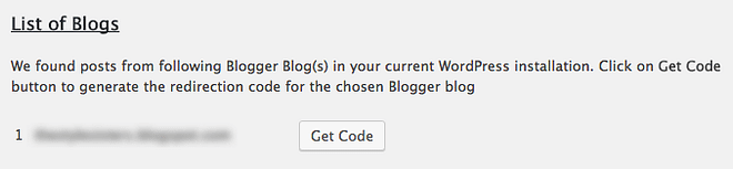 获取从 Blogger 重定向到 WordPress 的代码。