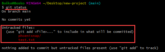 git status 命令显示 Git 跟踪的文件。
