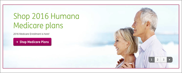 Humana 在其着陆页上对其 CTA 使用了更难的销售方式。