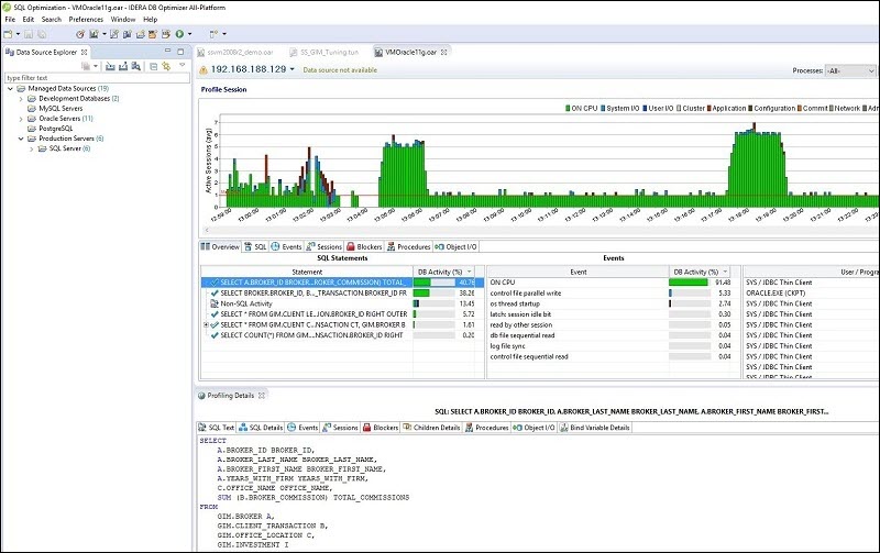 Idera DB Optimizer 中的图形查询分析。