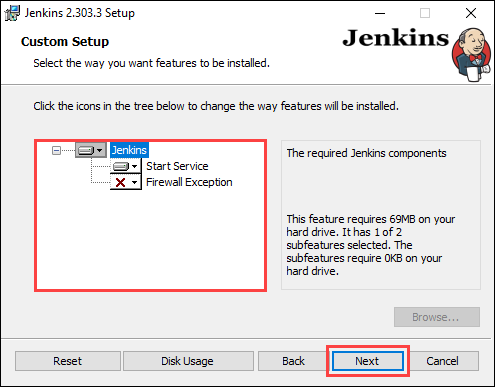 选择要安装的 Jenkins 服务