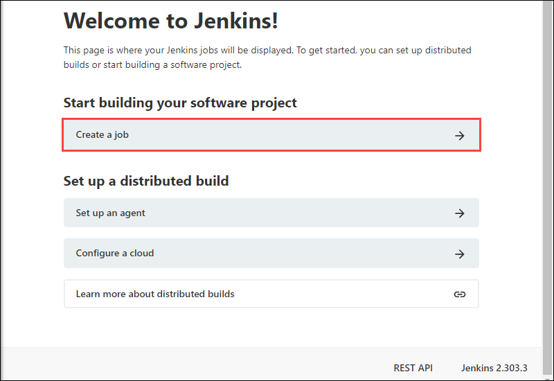 创建第一个作业以开始使用 Jenkins