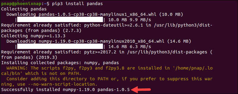 Python Pandas pip 安装过程。