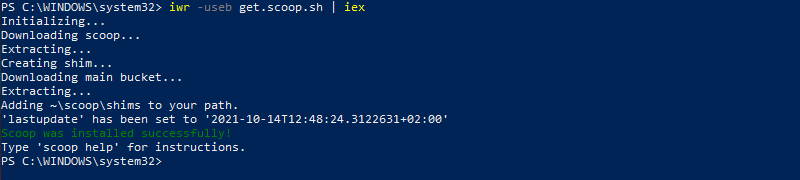 在 PowerShell 中安装 Scoop CLI