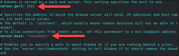 Kibana 配置文件。